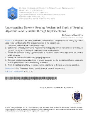 Understanding Network Routing Problem and Study of Routing Algorithms and Heuristics through Implementation