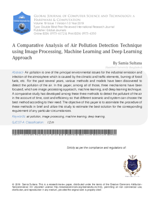 A Comparative Analysis of Air Pollution Detection Technique using Image Processing, Machine Learning and Deep Learning Approach