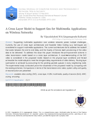 A Cross Layer Model to Support QoS for Multimedia Applications on Wireless Networks
