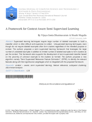 A Framework for Context-Aware Semi Supervised Learning