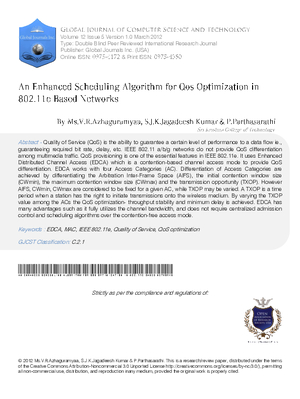 An Enhanced scheduling algorithm for QoS optimization in 802.11e based Networks