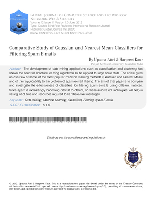 Comparative Study of Gaussian and Nearest Mean Classifiers for Filtering Spam E-mails