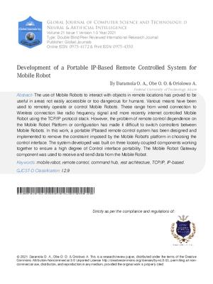 Development of a Portable IP-Based Remote Controlled System for Mobile Robot
