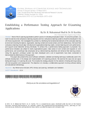 Establishing a Performance Testing Approach for E-Learning Applications