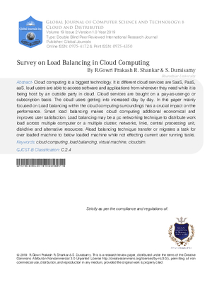 A Survey on Load Balancing in Cloud Computing