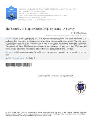 The Security of Elliptic Curve Cryptosystems - A Survey