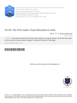 WAVE: The Web Audio Visual Education in India