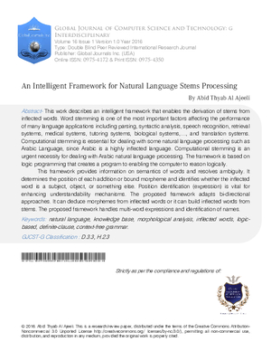 An Intelligent Framework for Natural Language Stems Processing