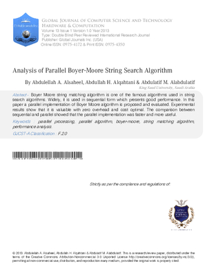 Analysis of Parallel Boyer-Moore String Search Algorithm