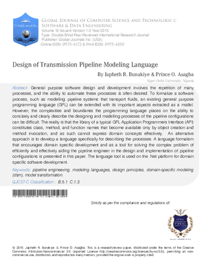 Design of Transmission Pipeline Modeling Language