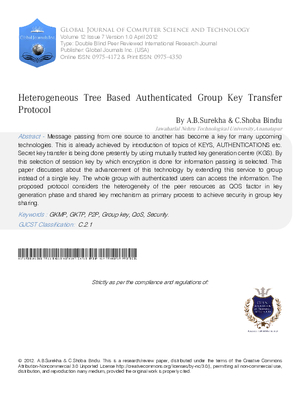 Heterogeneous Tree Based Authenticated Group Key Transfer Protocol