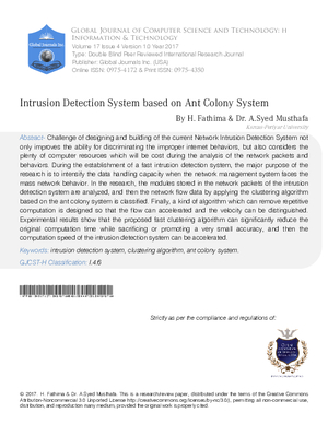 Intrusion Detection System based on Ant