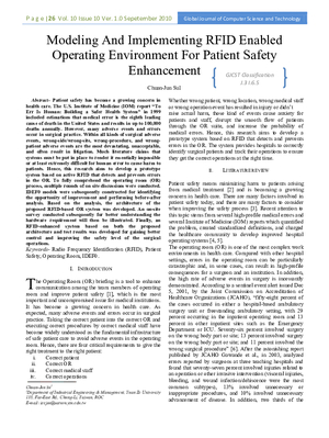 Modeling and Implementing RFID Enabled Operating Environment for Patient Safety Enhancement