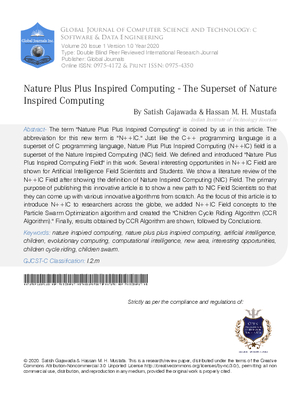 Nature Plus Plus Inspired Computing - The Superset of Nature Inspired Computing