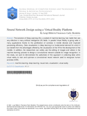 Neural Network Design using a Virtual Reality Platform