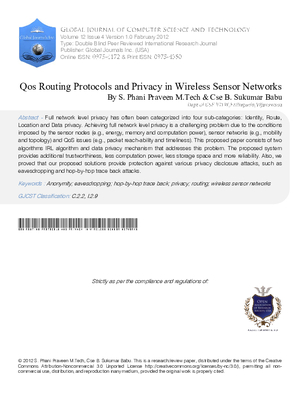 QoS Routing Protocols and Privacy in Wireless Sensor Networks