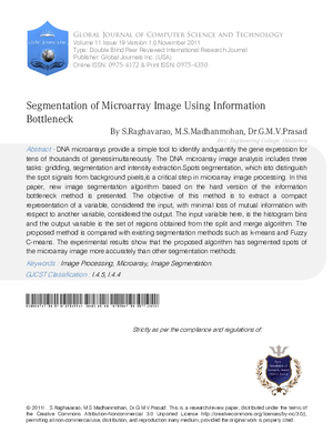 Segmentation of Microarray Image Using Information Bottleneck