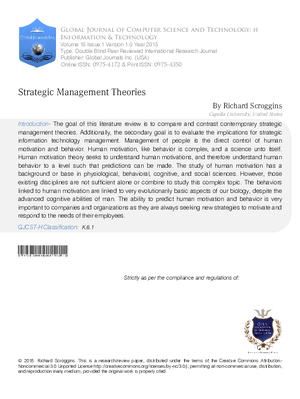 Strategic Management Theories