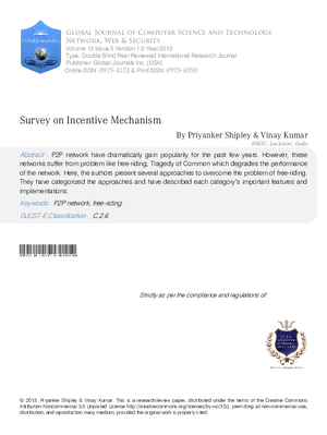 Survey on Incentive Mechanism