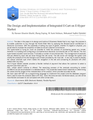 The Design and Implementation of Integrated E-Cart on E-Hyper Market