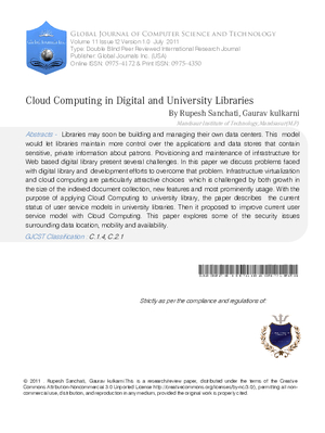 Cloud Computing in Digital and University Libraries