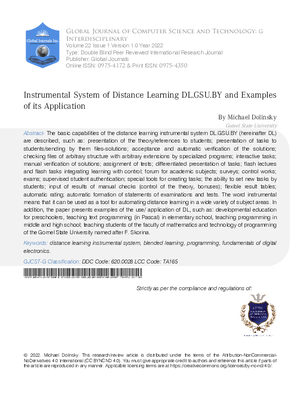 Instrumental System of Distance Learning DL.GSU.BY  and Examples of its Application