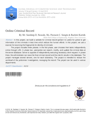 Online Criminal Record