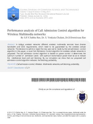 Performance analysis of call admission control algorithm for wireless multimedia networks