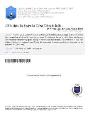 3G Widens the scope for Cyber Crime in India