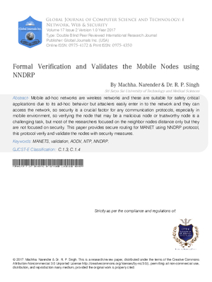 Formal Verification and Validates the Mobile Nodes using NNDRP