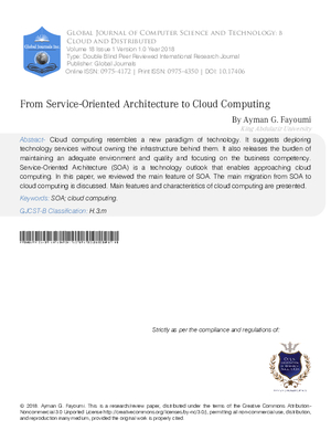 From Service-Oriented Architecture To Cloud Computing