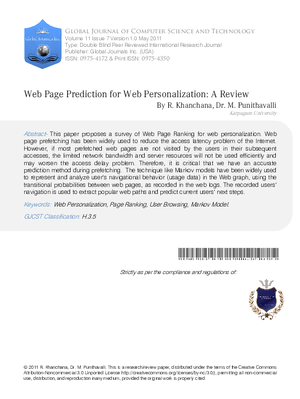 Web Page Prediction for Web Personalization: A Review