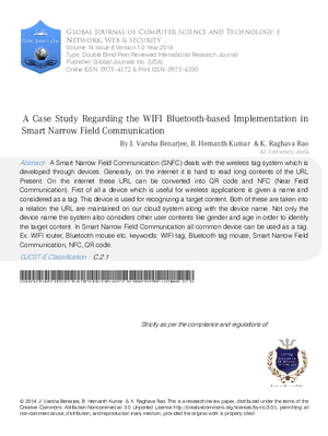 A Case Study Regarding the WIFI Bluetooth-based Implementation in Smart Narrow Field Communication