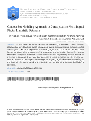 Concept Set Modeling Approach To Conceptualise Multilingual Digital Linguistic Database