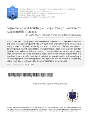 Segmentation and Counting of People Through Collaborative Augmented Environment