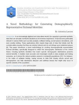A Novel Methodology for Generating Demographically Representative Fictional Identities